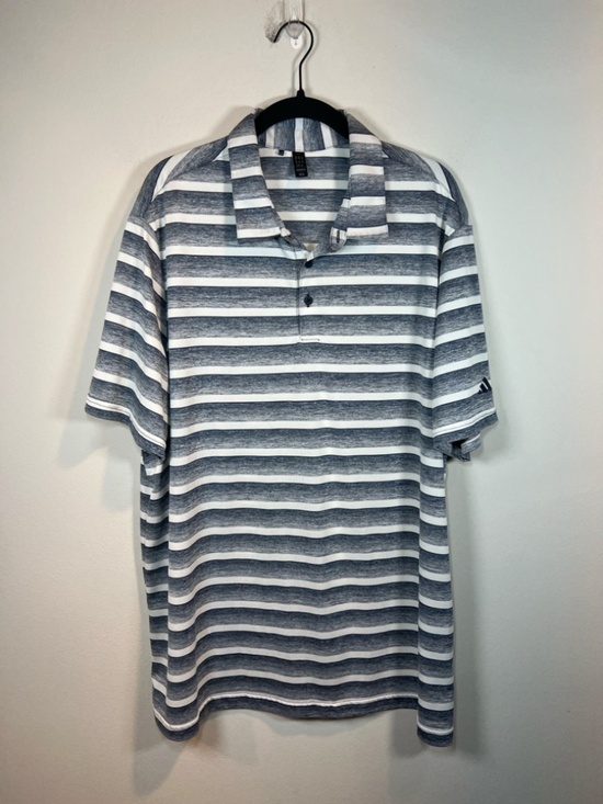 adidas Other - Adidas Golf Polo Shirt Navy Blue White Gradient Stripe Sweatwick Breathable  2XL